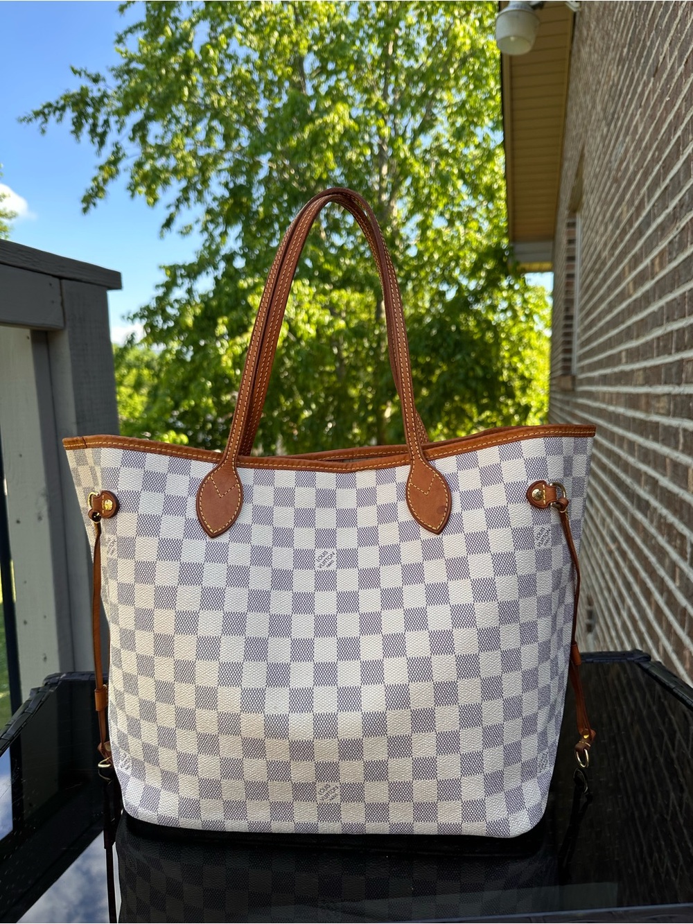 Louis Vuitton Neverfull Tote MM in Damier Azur - Picture 2 of 6